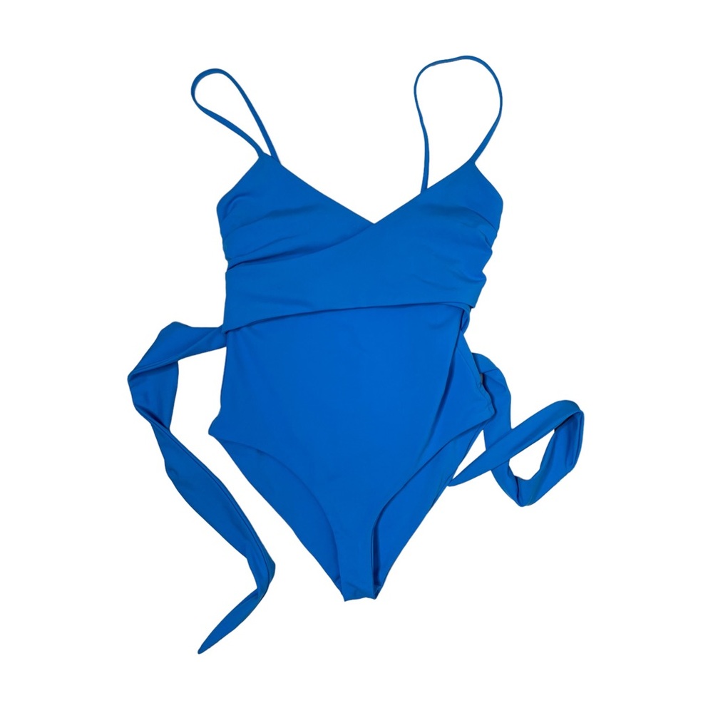 Mara Hoffman | Isolde Wrap One Piece in Cobalt Blue Small